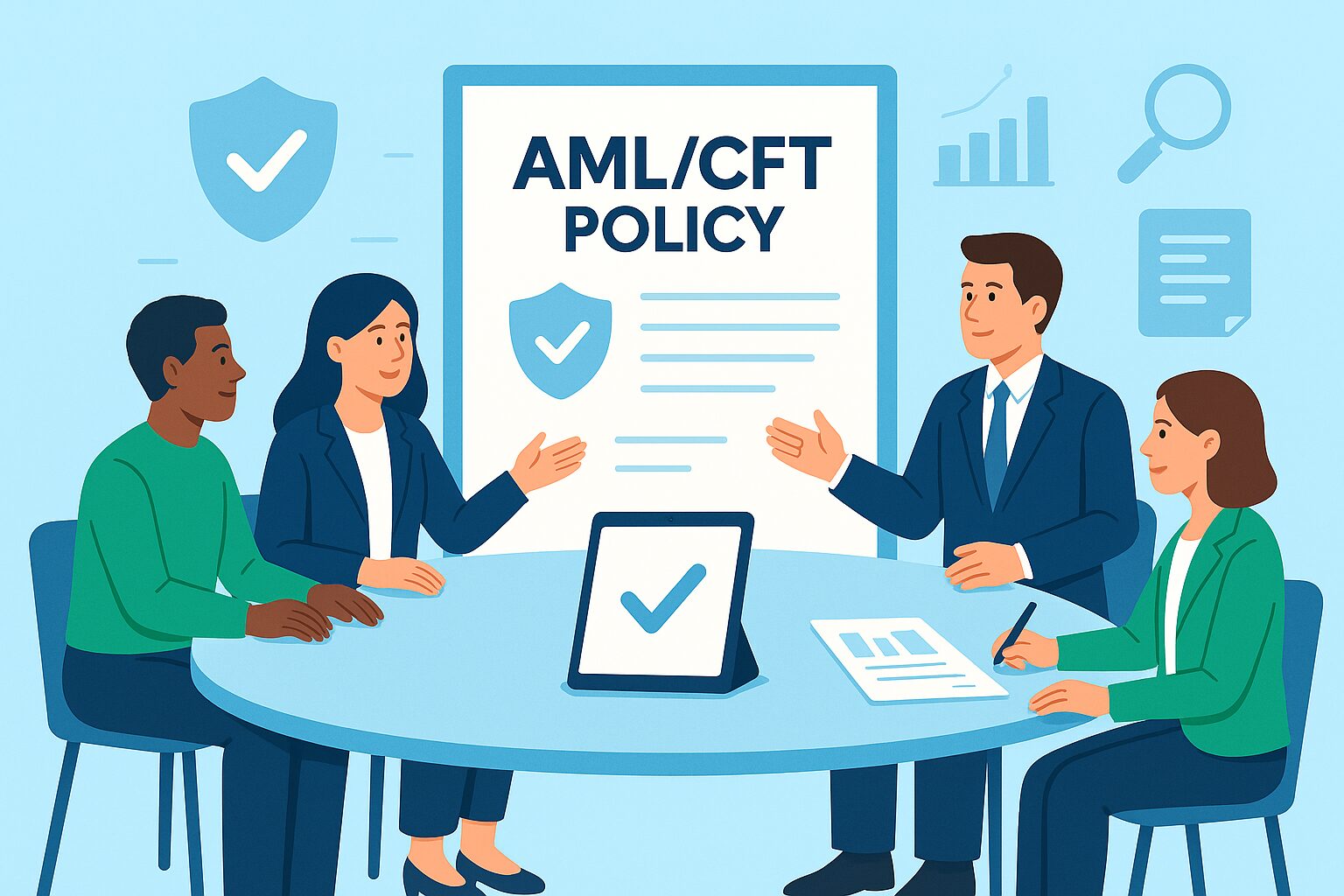Современная концепция, акцентирующая эффективное внедрение политики AML/CFT, обеспечивая ясность и надежность в бизнесе.