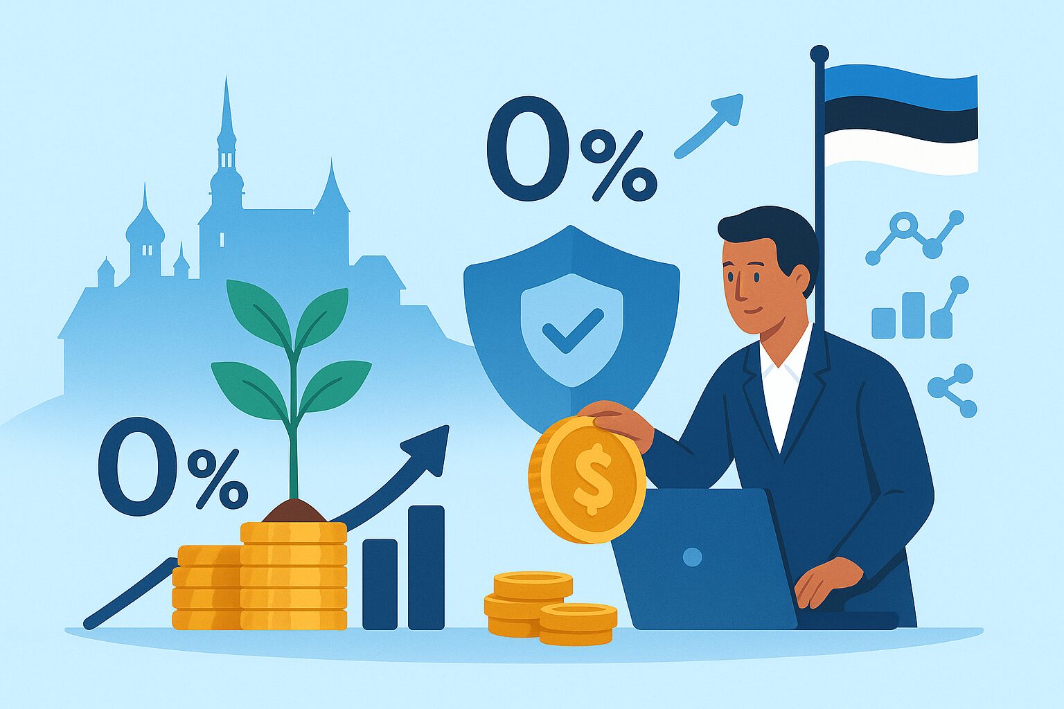 Eestis kehtib reinvesteeritud kasumile 0% tulumaks, mis soodustab investeeringuid, innovatsiooni ja läbipaistvust ettevõtluses.