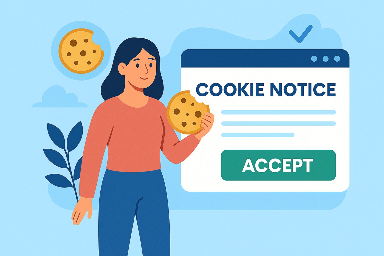 Cookie notice ensures user awareness and consent, helping maintain transparency, trust, and compliance with data protection.