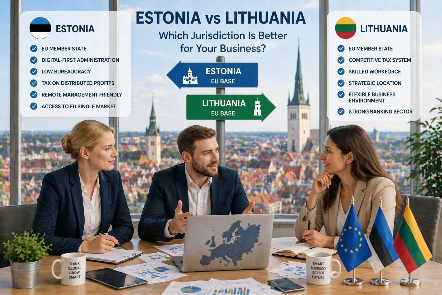 International founders comparing Estonia and Lithuania for European company formation